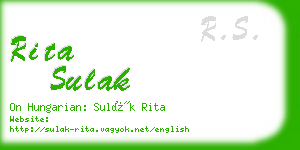 rita sulak business card